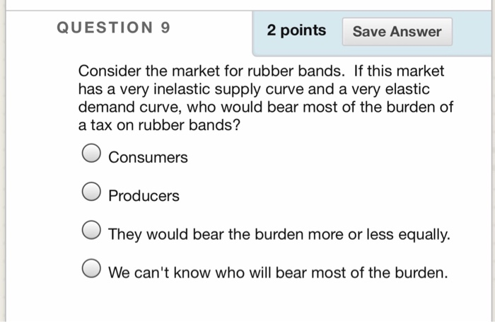 Solved QUESTION 9 2 Points Save Answer Consider The Market | Chegg.com