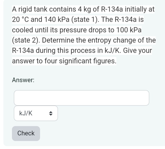 Solved A Rigid Tank Contains Kg Of R A Initially At Chegg Com