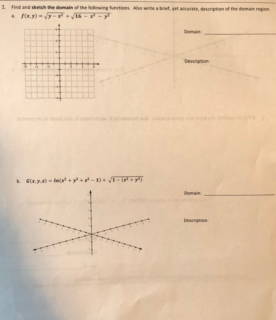 Solved 1. Find and sketch the domain of the following | Chegg.com