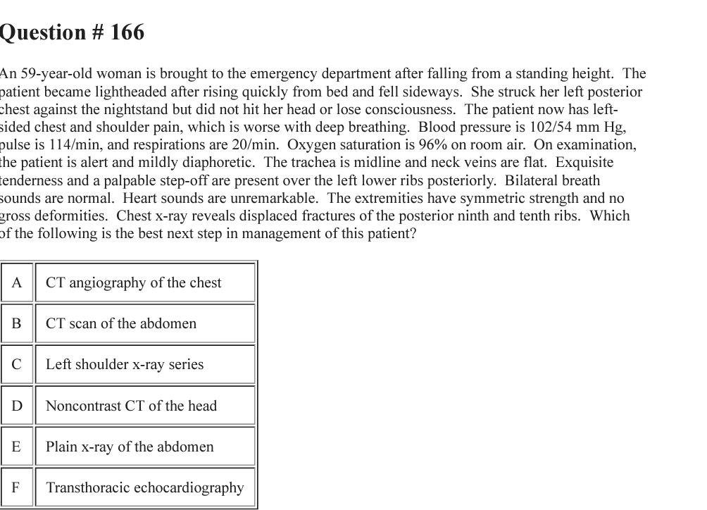 Solved Question # 166 An 59-year-old woman is brought to the | Chegg.com