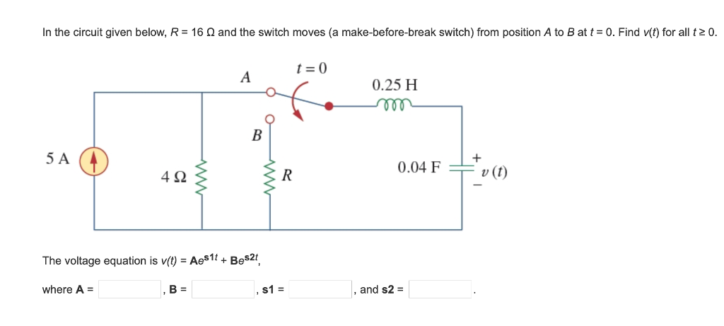 Solved In the circuit given below, R = 16 Ω and the switch | Chegg.com