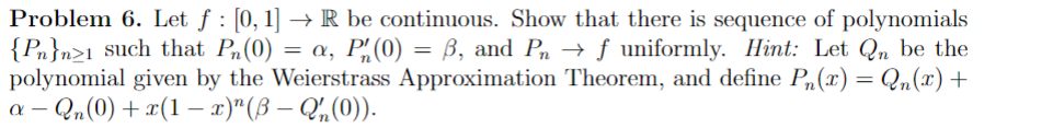 Solved Problem 6 Let F [0 1]→r Be Continuous Show That