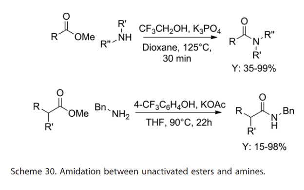 Solved Dioxane, 125∘C, CF3CH2OH,K3PO4 30min Y:35−99% Y: | Chegg.com