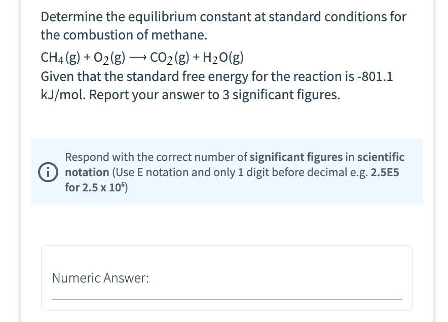 Solved Determine the equilibrium constant at standard | Chegg.com