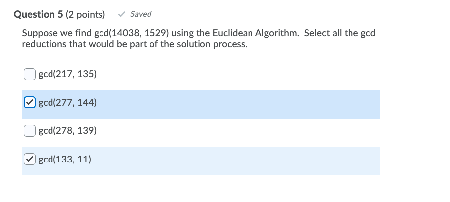 Solved Question 5 (2 points) Saved Suppose we find | Chegg.com