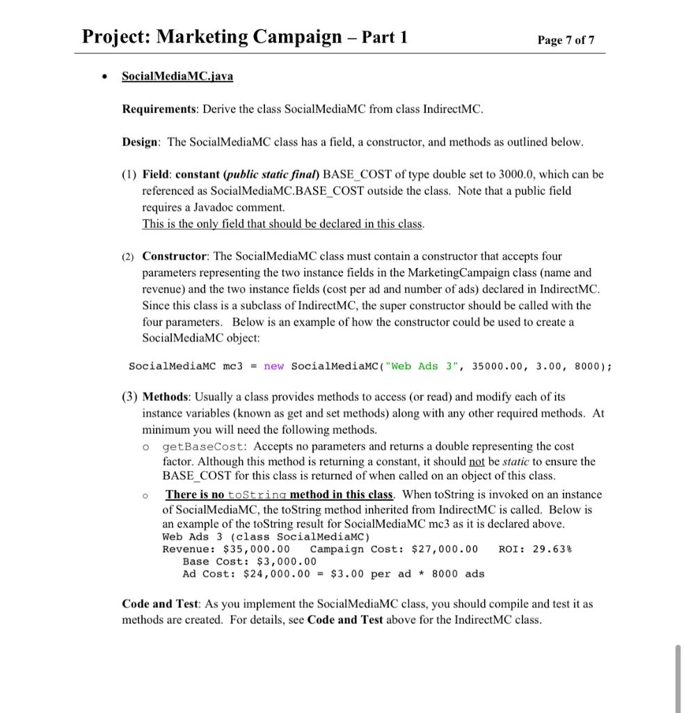 Project: Marketing Campaign - Part 1 Page 1 of 7 | Chegg.com