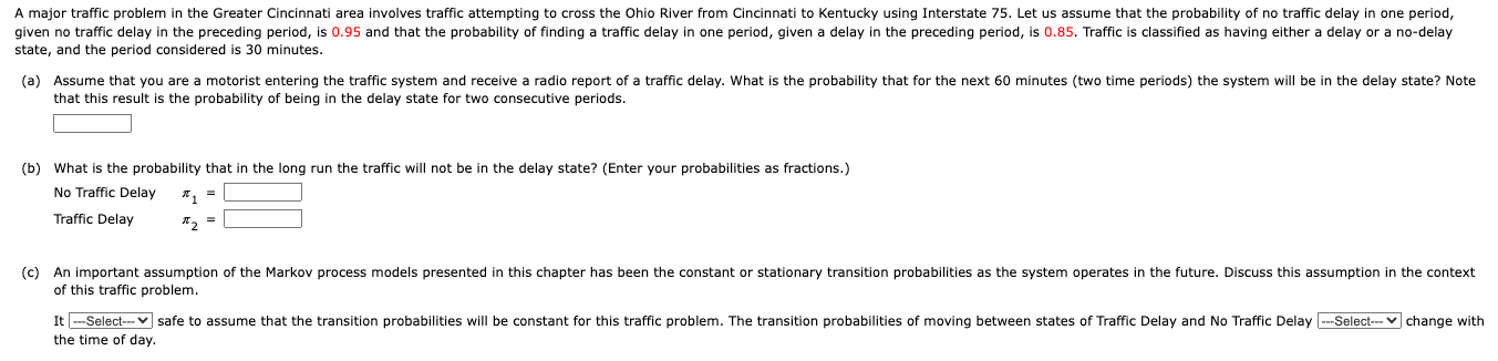 Solved state, and the period considered is 30 minutes. that | Chegg.com