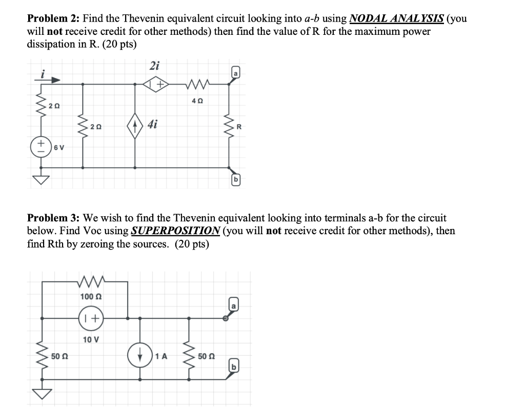 Solved Problem 2: Find the Thevenin equivalent circuit | Chegg.com