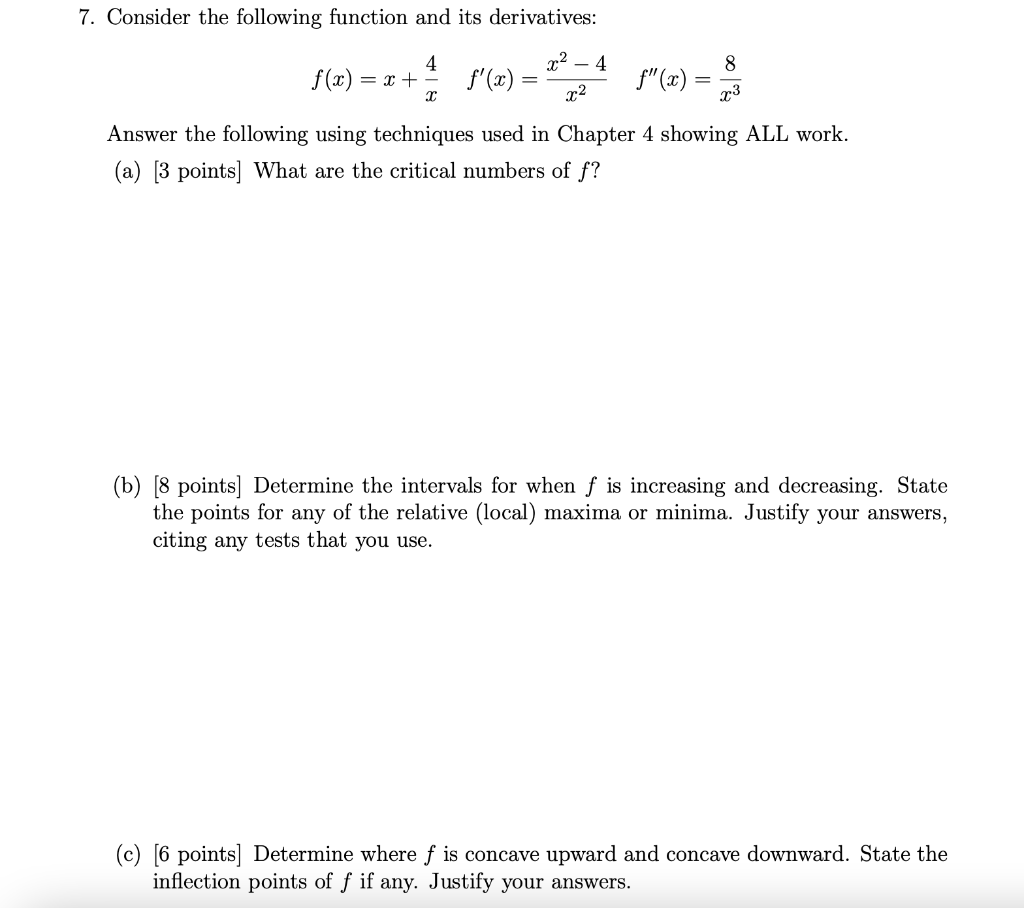 Solved 7. Consider the following function and its | Chegg.com