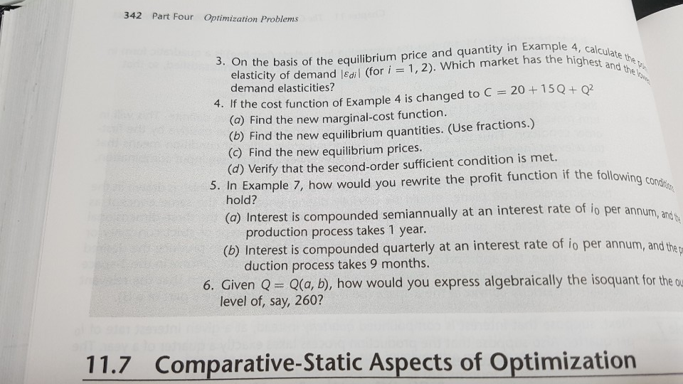 Solved 342 Part Four Optimization Problems , Calcul. 3. On t | Chegg.com