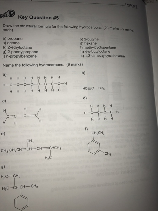 Solved Draw The Structural Formula For The Following | Chegg.com