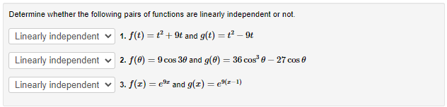 Solved Determine whether the following pairs of functions | Chegg.com