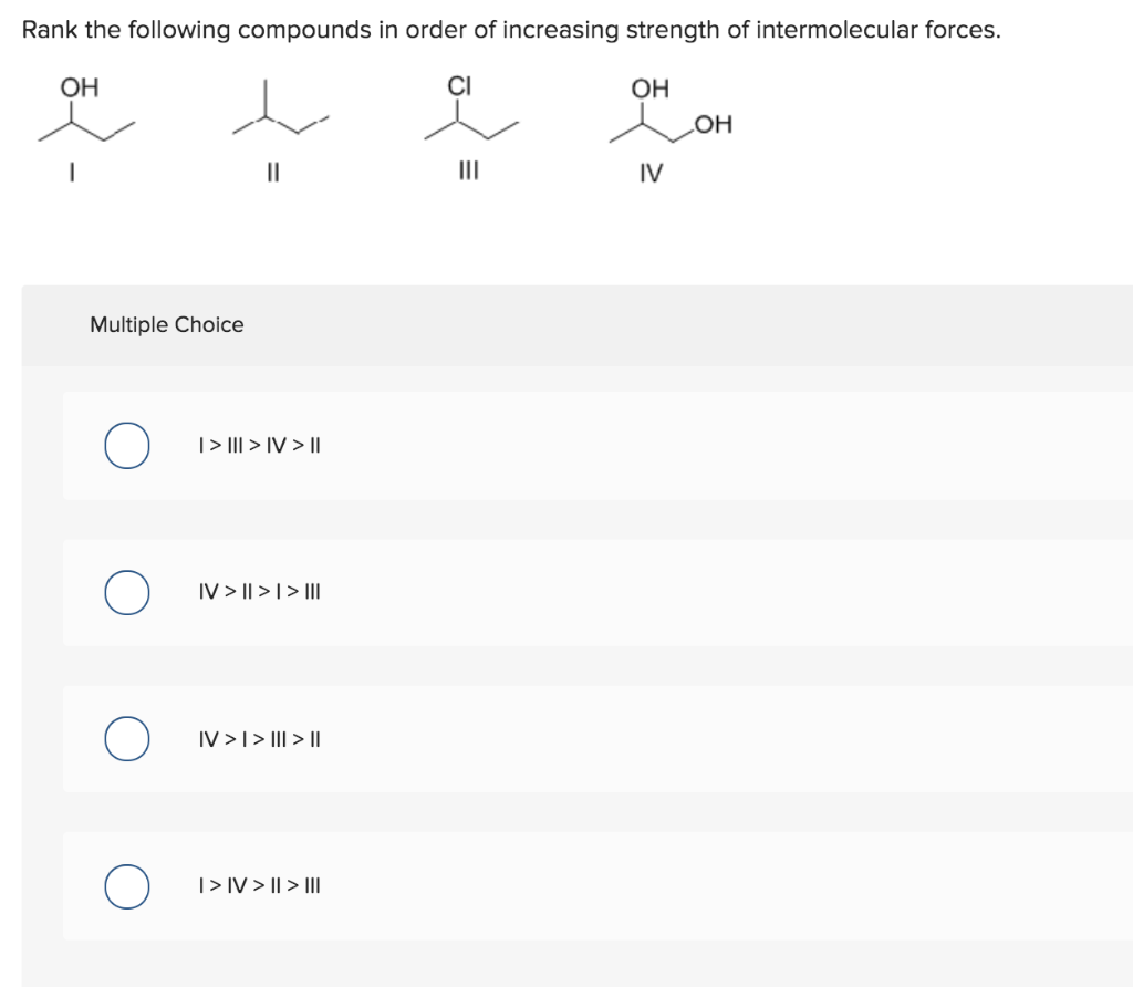 Solved Rank the following compounds in order of increasing | Chegg.com