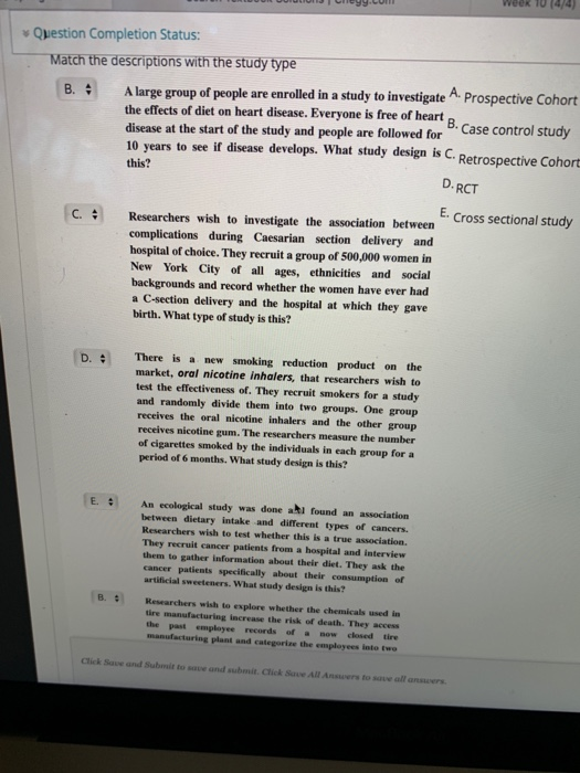Solved Question Completion Status: Match the descriptions | Chegg.com