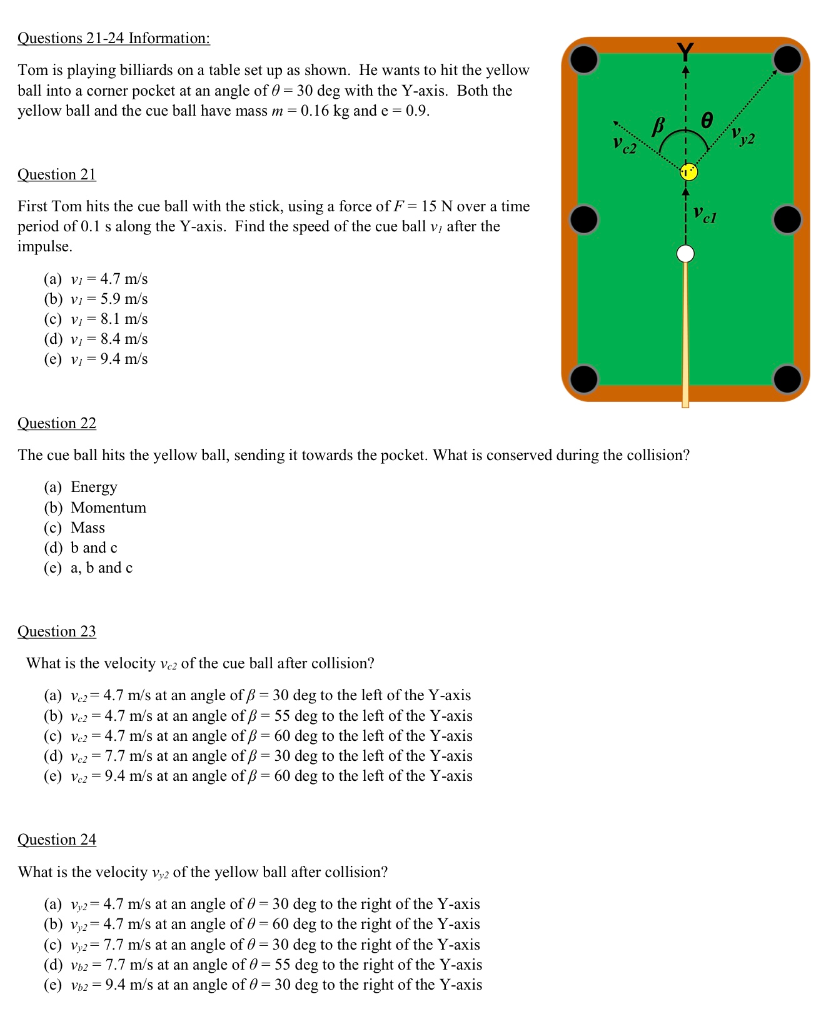 Solved Questions 21 24 Information Tom Is Playing Billia Chegg Com
