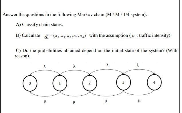 Solved Answer The Questions In The Following Markov Chain | Chegg.com