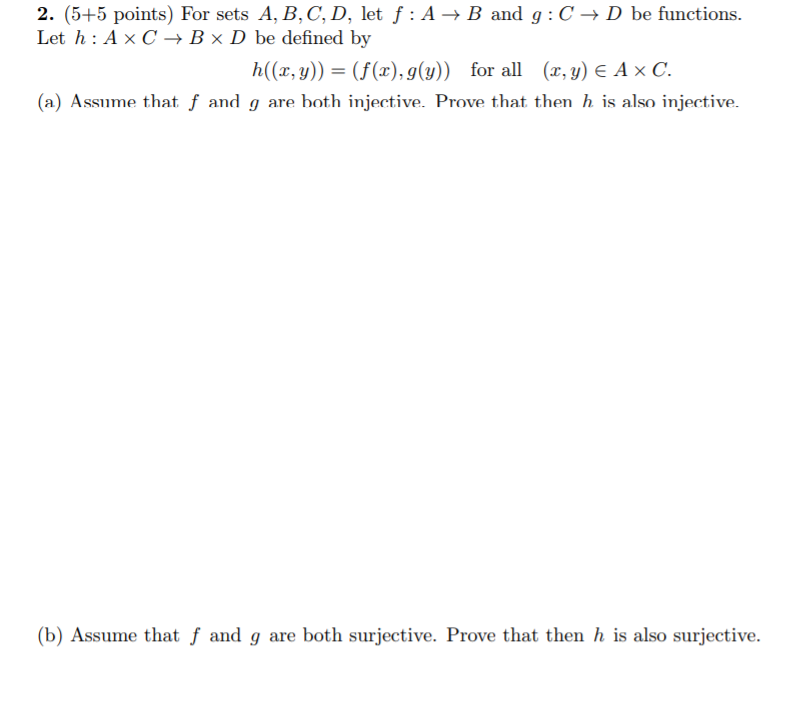 Solved (DISCRETE MATH) Or Sets A, B, C, D, Let F : A ? B And | Chegg.com