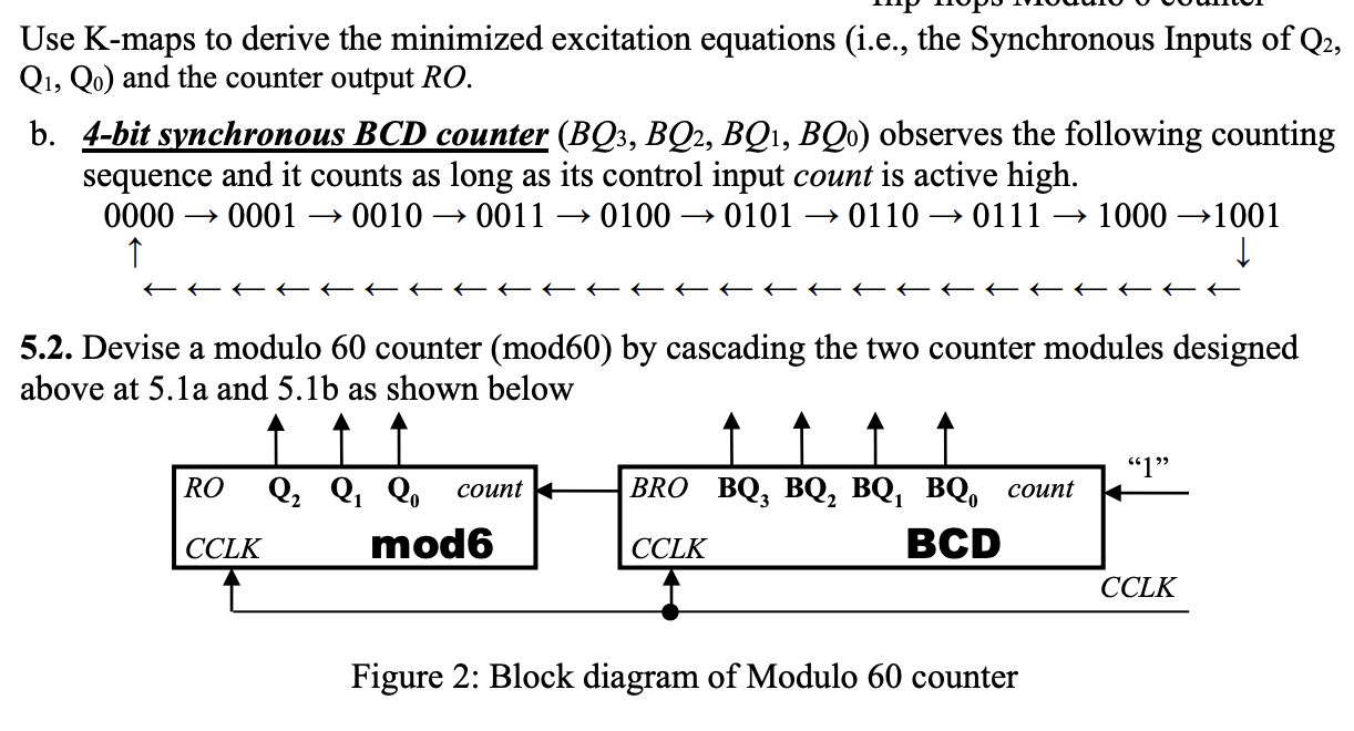 Solved 5. Logic Design of Counters 5.1. For each of the | Chegg.com