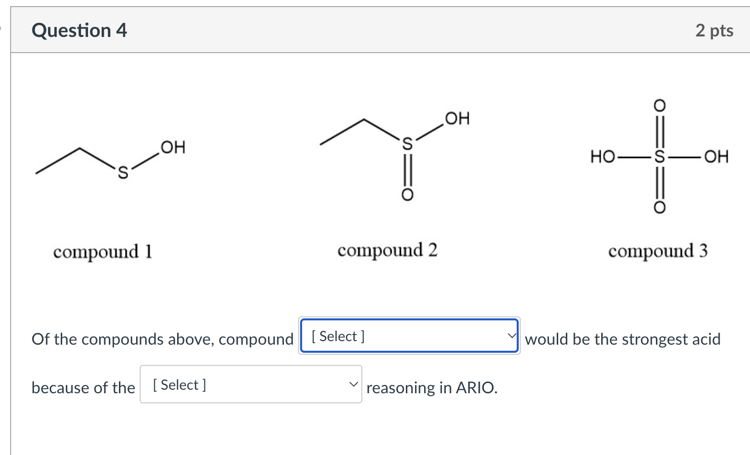 Solved compound 1 compound 2 compound 3 Of the compounds | Chegg.com