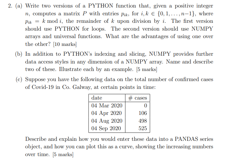 Solved 2. (a) Write two versions of a PYTHON function that, | Chegg.com