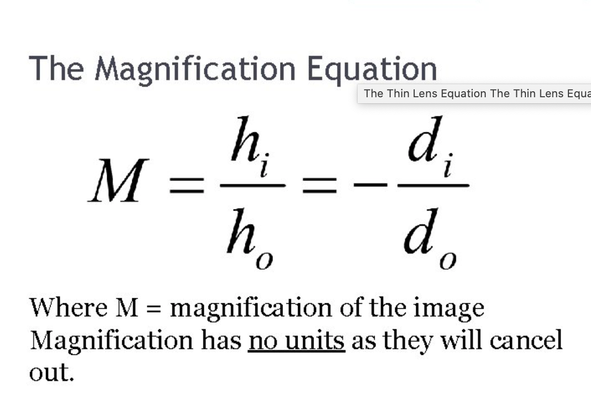 essence Suradam vinger Solved 11-1 f + + -17 S S The Magnification Equation The | Chegg.com
