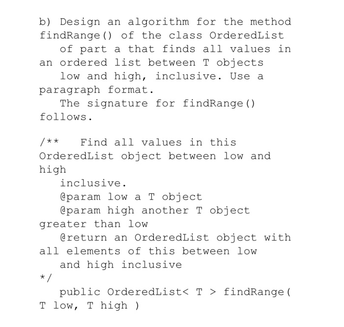 Solved A design and the pseudo code for the method | Chegg.com