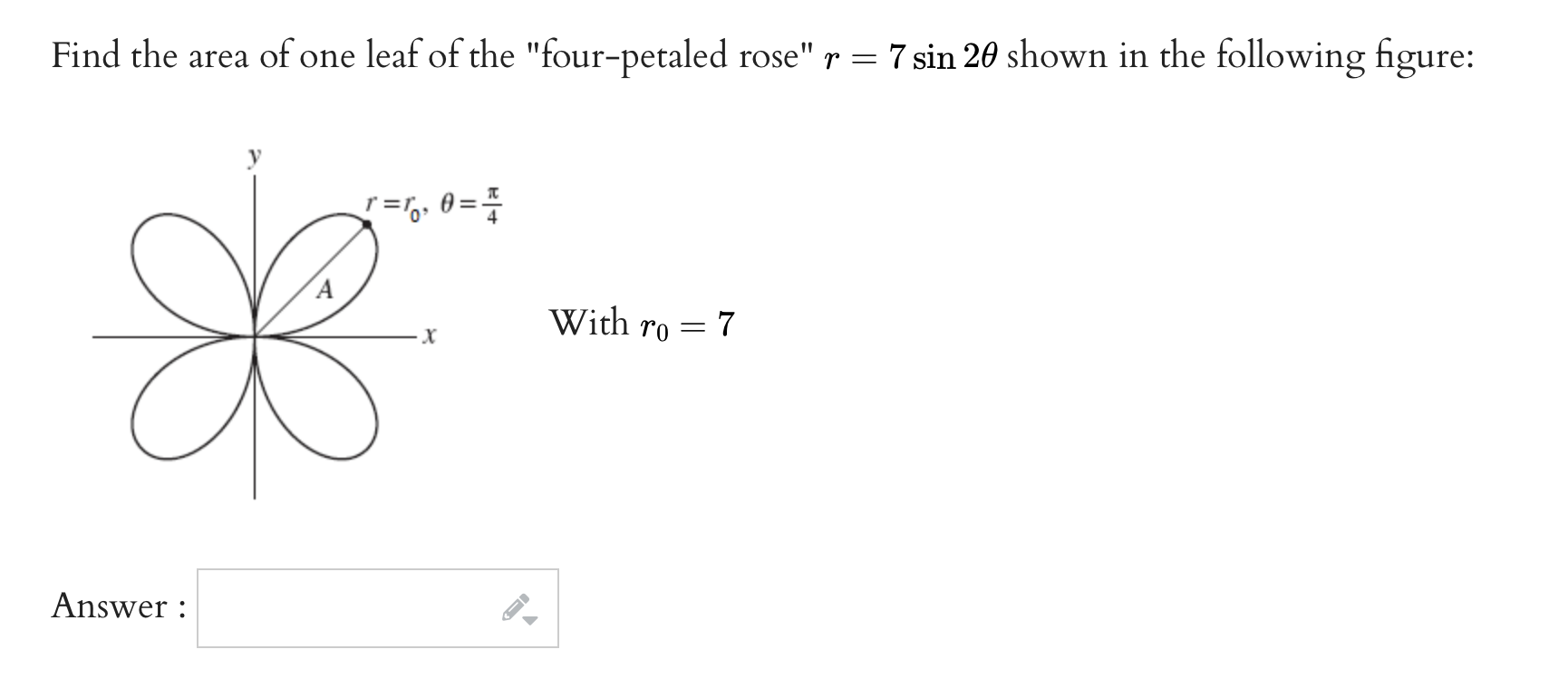 Solved Find the total area enclosed by the limacon r=4−cosθ. | Chegg.com