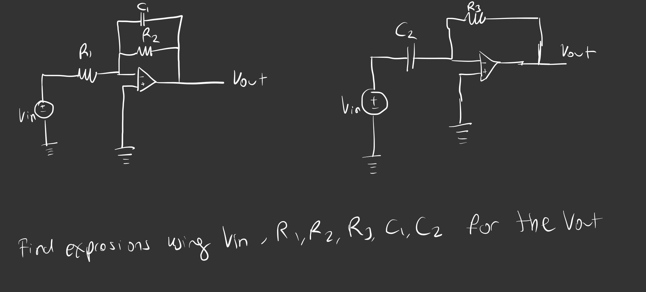 Solved Find Exprosions Wing Vin ,r1,r2,r3,c1,c2 For The Vat 