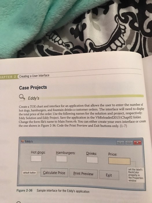 Solved (Language is visual basic) Create a TOE chart for the | Chegg.com