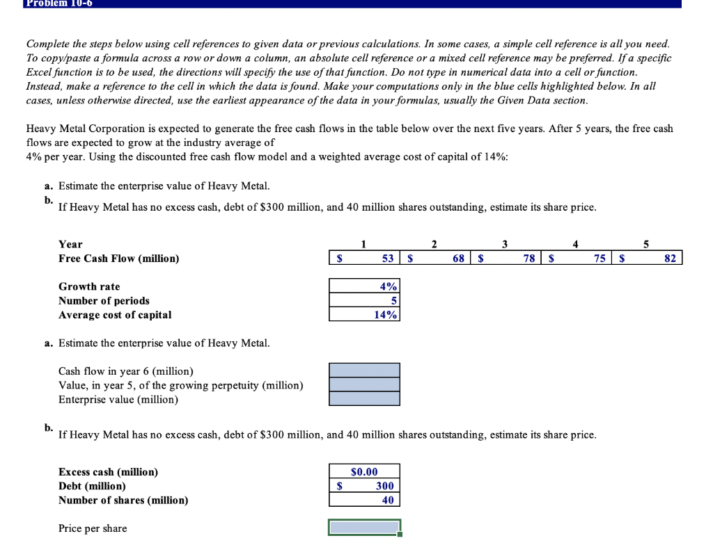 Solved Problem 106 Complete the steps below using cell