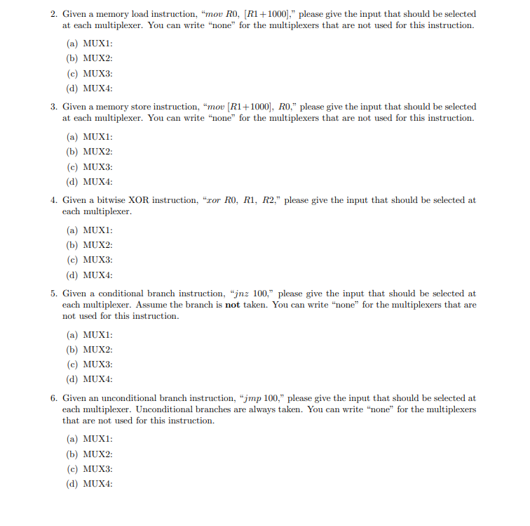 Solved CPU Datapath The following figure shows the overall