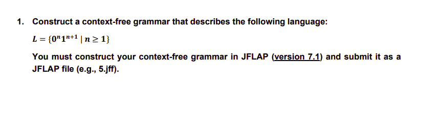 Solved Construct A Context-free Grammar That Describes The | Chegg.com