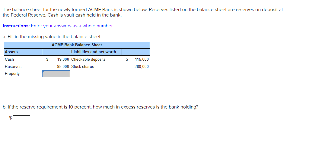 solved-the-balance-sheet-for-the-newly-formed-acme-bank-is-chegg