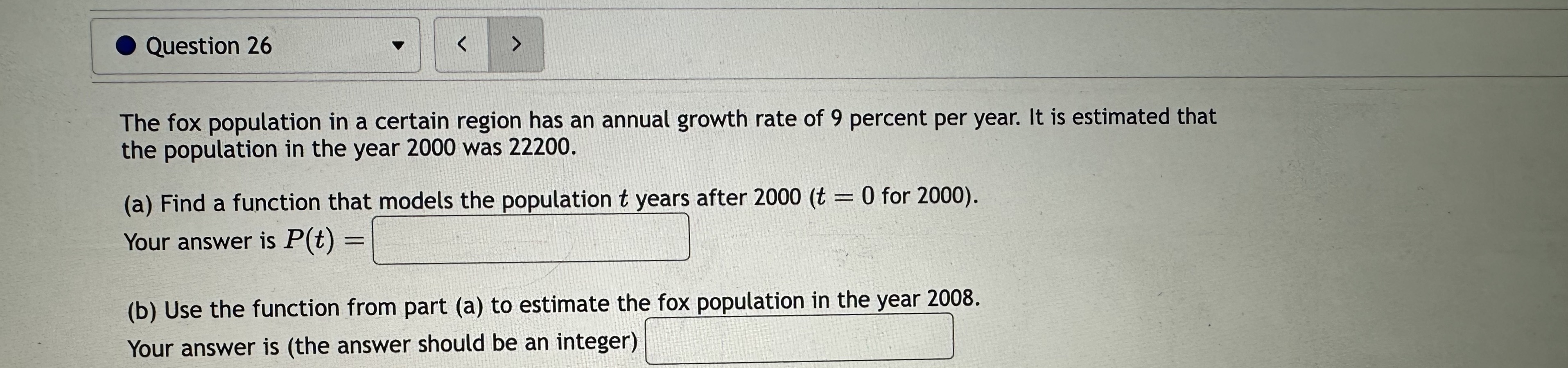 Solved The fox population in a certain region has an annual | Chegg.com