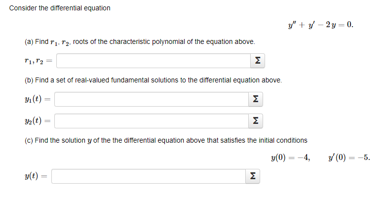 Solved Consider the differential equation y" + y - 2 y=0. | Chegg.com