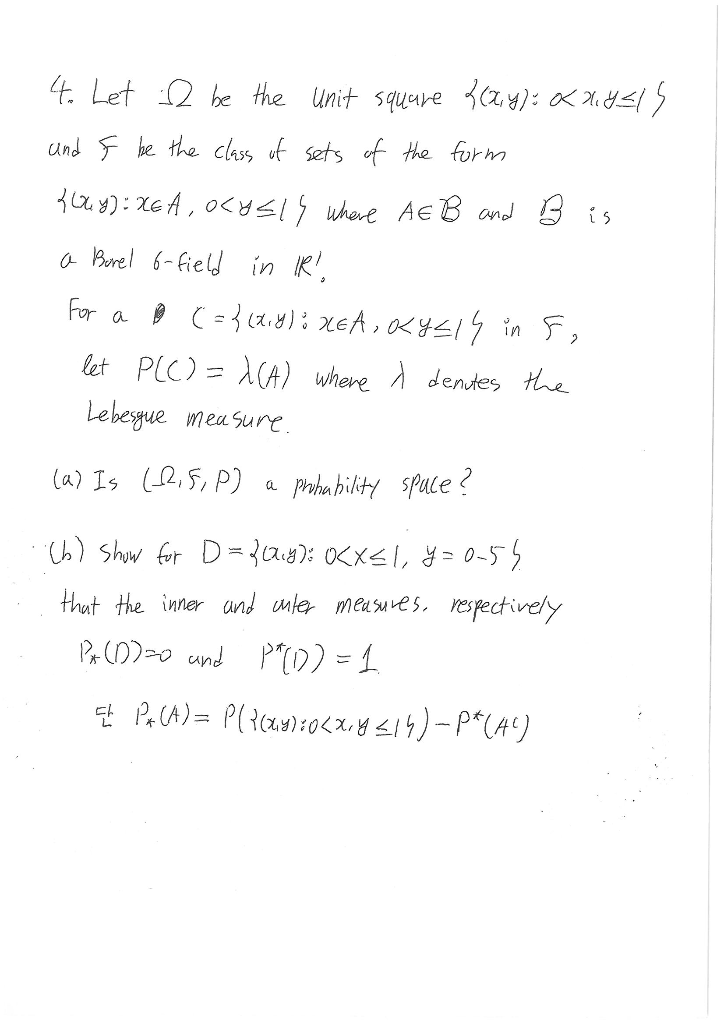 4 Let 2 Be The Unit Square 4 X Y Xhysis Und C B Chegg Com
