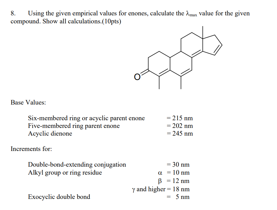 solved-8-using-the-given-empirical-values-for-enones-chegg