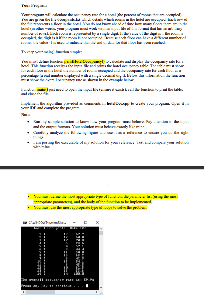 Solved Files E Main.cpp #include C Main.cpp E Occupants.txt | Chegg.com