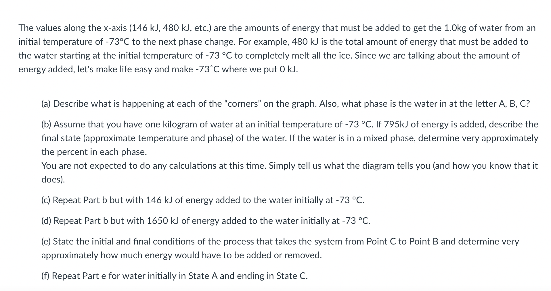 values along the \( x \)-axis (146 kJ, \( 480 \mathrm{~kJ} \), etc.) are the amounts of energy that must be added to get the 