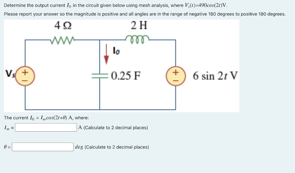 Solved Determine the output current Io in the circuit given | Chegg.com