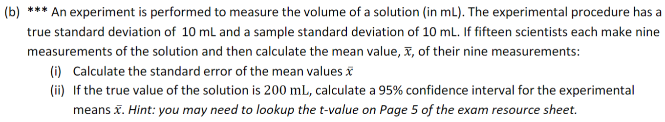 Solved B) ∗∗∗ An Experiment Is Performed To Measure The | Chegg.com