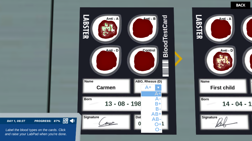 Solved Label the blood types on the cards. Click and raise