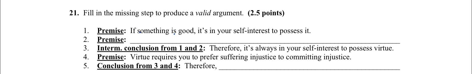 Solved 21. Fill in the missing step to produce a valid | Chegg.com