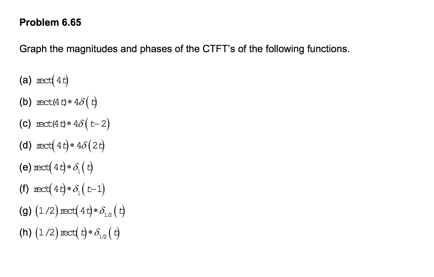 Solved Problem 6.65 Graph the magnitudes and phases of the | Chegg.com