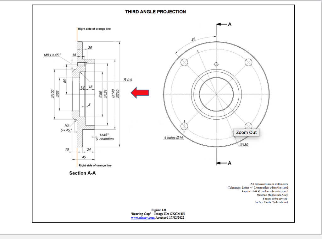 CNC code for the inner side of the Bearing Cap that | Chegg.com