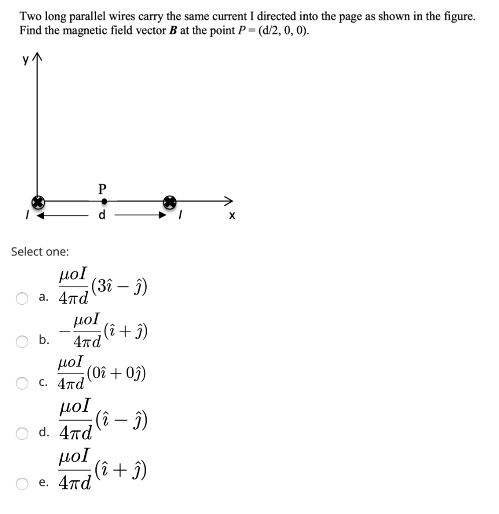 Solved Two long parallel wires carry the same current I | Chegg.com