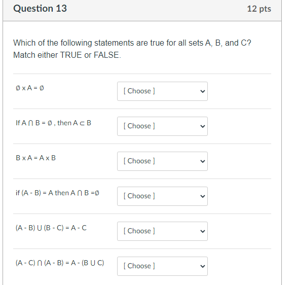 Solved Question 13 12 pts Which of the following statements | Chegg.com