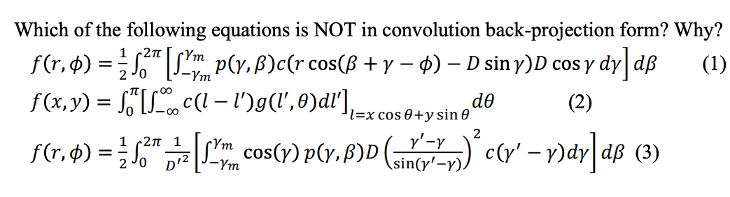 Solved Which of the following equations is NOT in | Chegg.com
