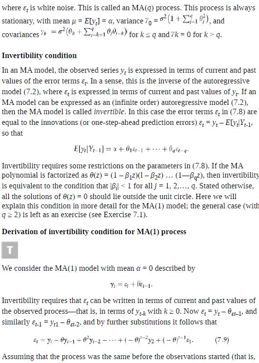 Moving average process of order q : MA(q) A process | Chegg.com