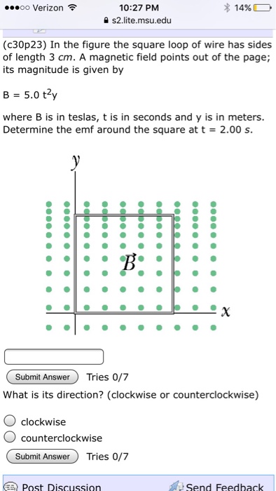 Solved In the figure the square loop of wire has sides of | Chegg.com